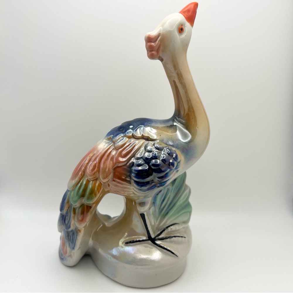Lusterware Peacock Figurine - Picture 3 of 5